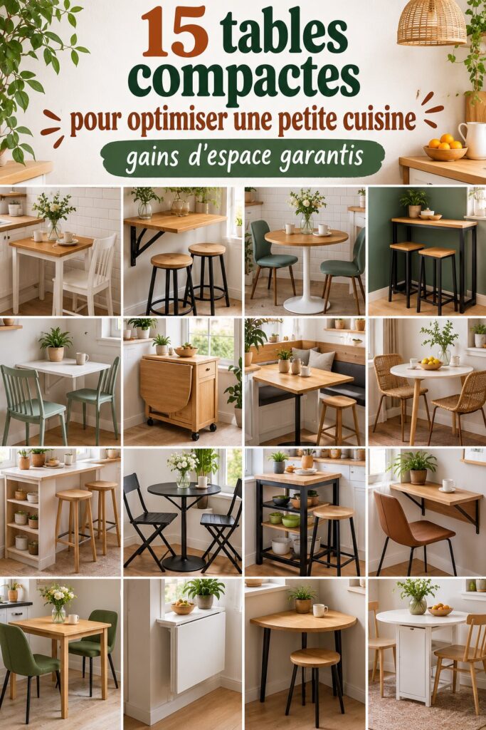 Une table compacte dans une petite cuisine moderne et stylée.