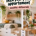 Transformation d'un petit appartement avec des astuces IKEA, offrant un espace fonctionnel et stylé.
